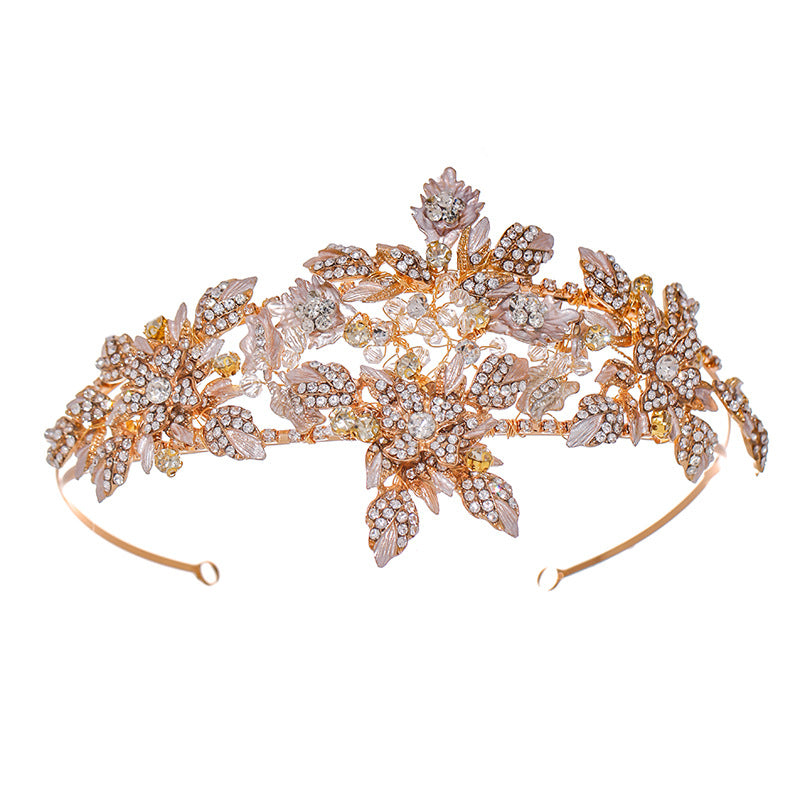Gold Crystal Crown Headwear