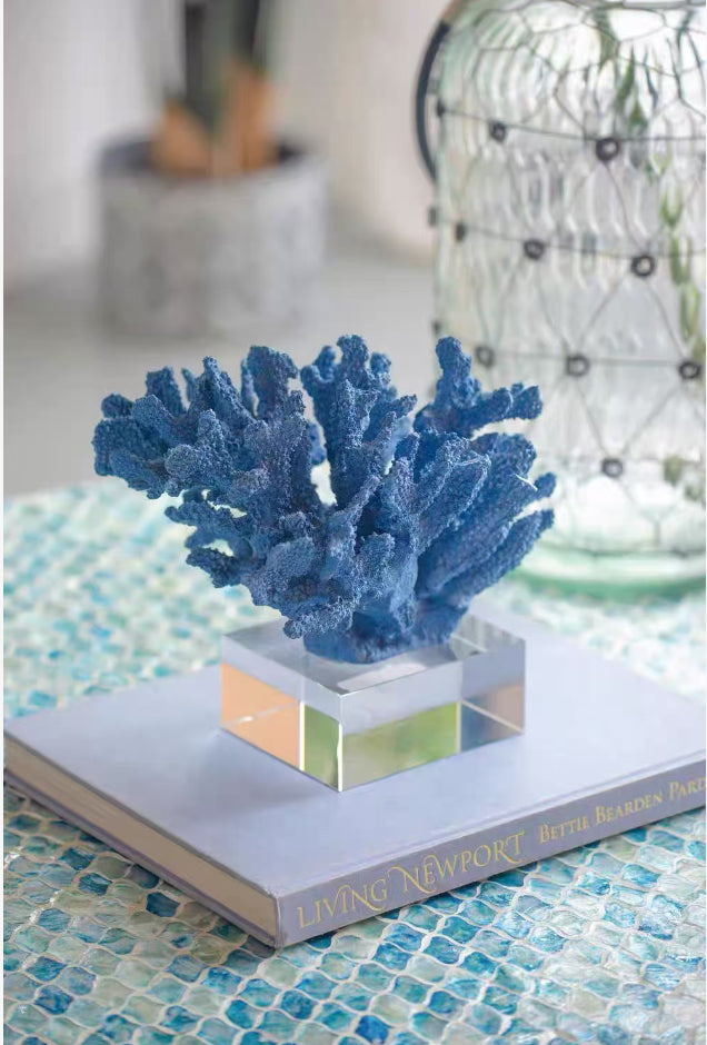 Artificial Coral Decor with Crystal Base - Desktop Garden Ornament, Home & Living