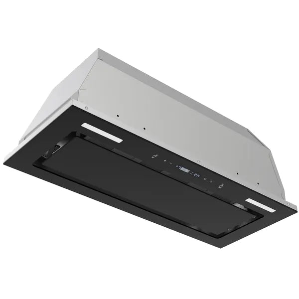 30 Inch Range Hood Insert 800 CFM Black Glass Vent Fan with Gesture Touch Control