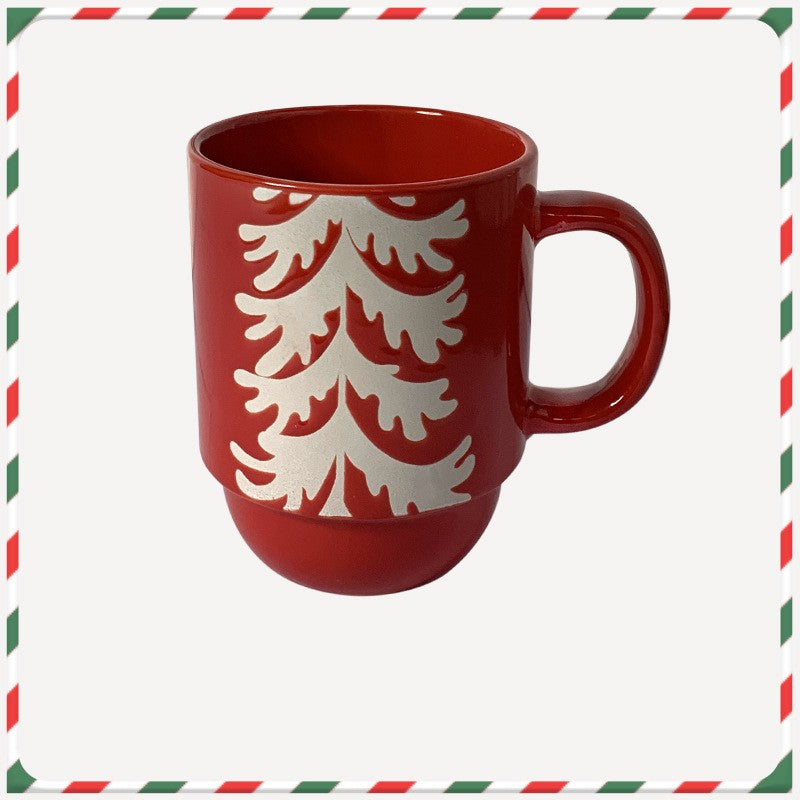 Christmas Cartoon Snowman Santa Ceramic Mug - Holiday Gift Drinkware