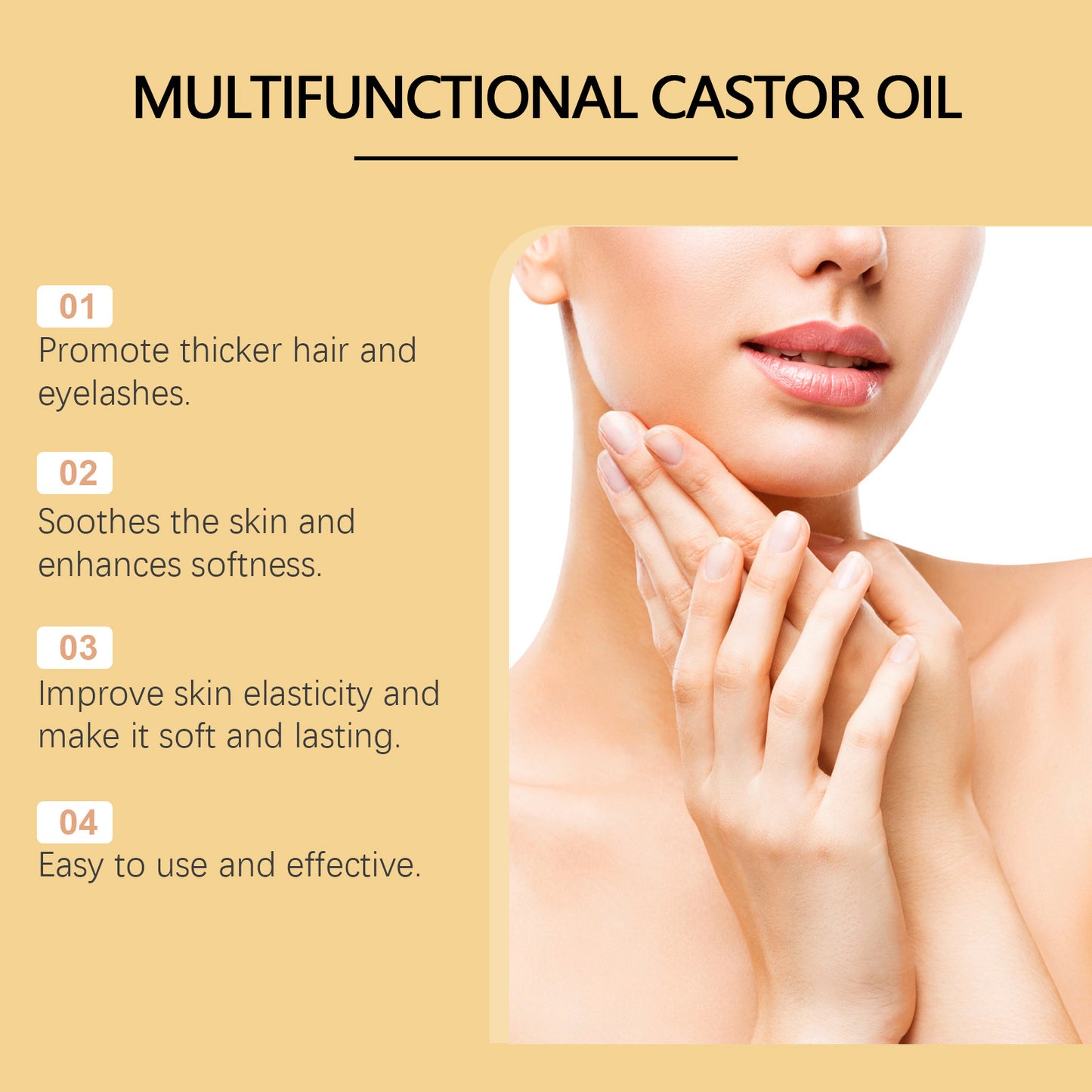 Organic Castor Oil - Moisturizing Treatment for Hair, Eyelashes & Skin