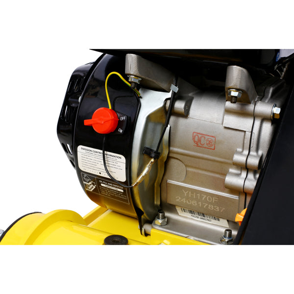 Gas Powered Plate Compactor 7.0 HP 5500PPM with Steel Plate & Wheels
