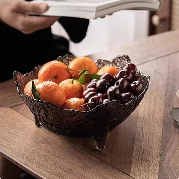 Glass Fruit Bowl for Home Living Room Kitchen Storage - Dried Fruits Display
