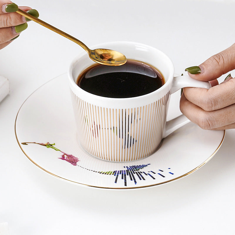Dynamic Reflection Ceramic Coffee Cup - Elegant 240ml Home & Barware