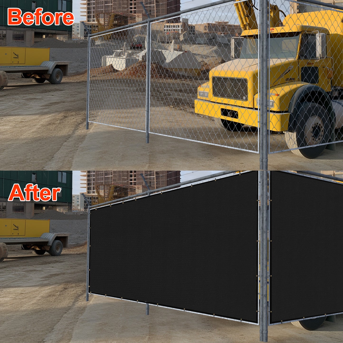 4x50ft Outdoor Privacy Fence Screen HDPE Sun-Resistant Garden Barrier - Dark Grey Black Green Brown