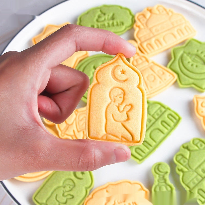 8-Piece Cookie Mold Set for Baking and Cake Decorating - Plastic Irregular Shapes