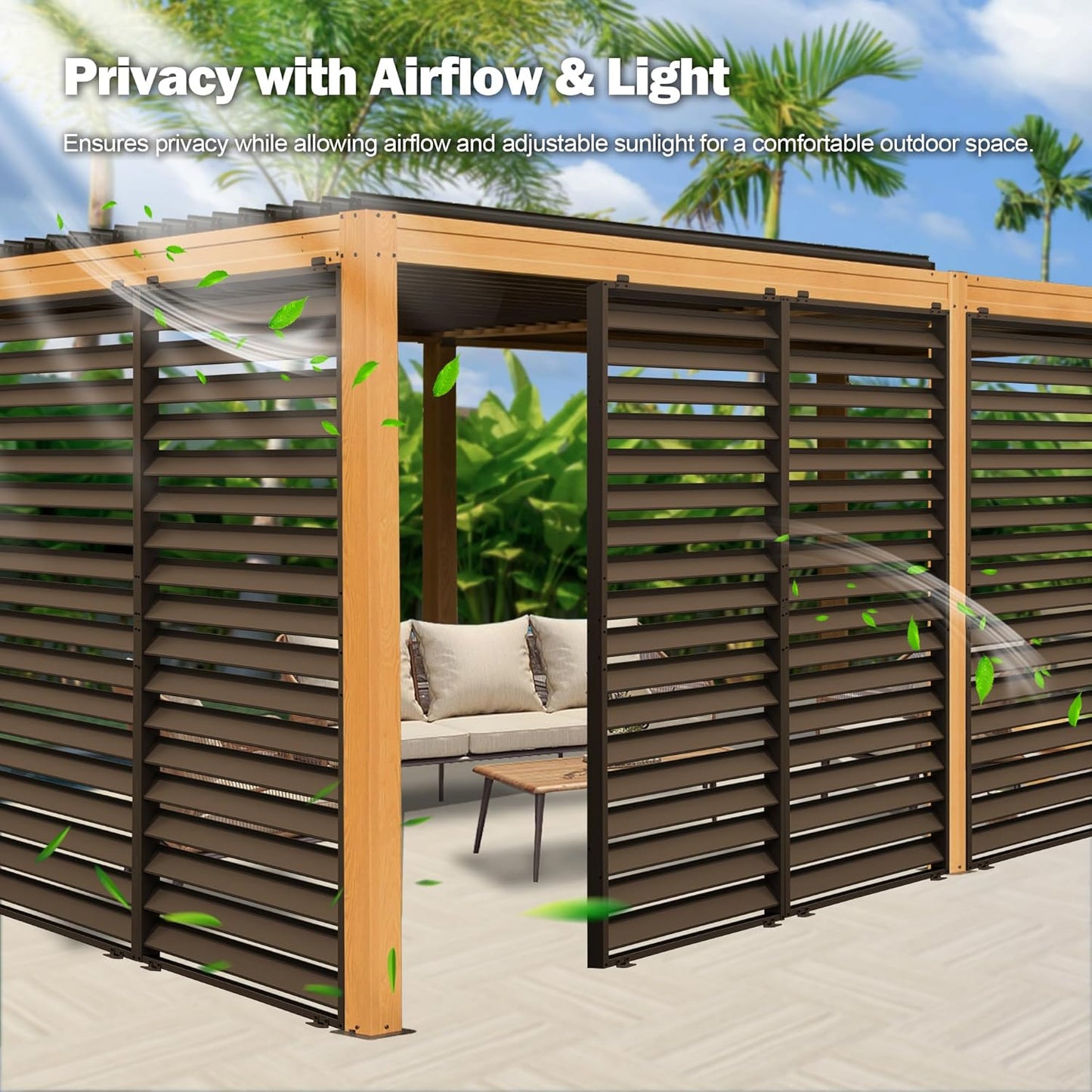 Outdoor Louvered Pergola Accessories Screens