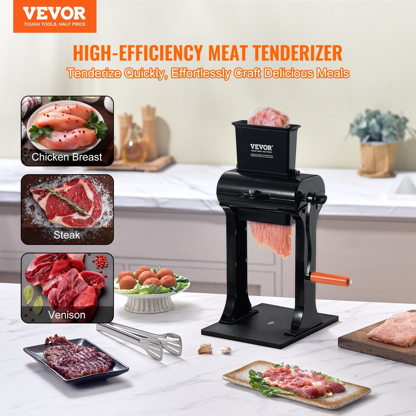 Manual Meat Tenderizer with 31 Blades - Heavy Duty Stainless Steel