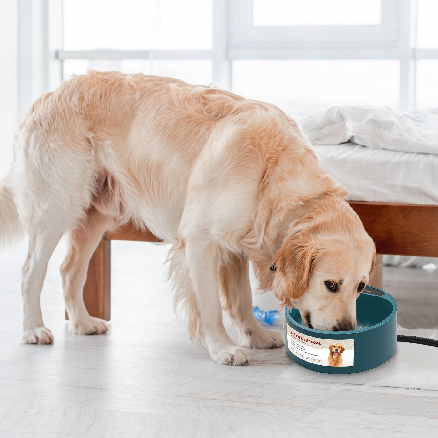 Heated Water Bowl for Dogs & Cats - 74.4oz IP67 Waterproof