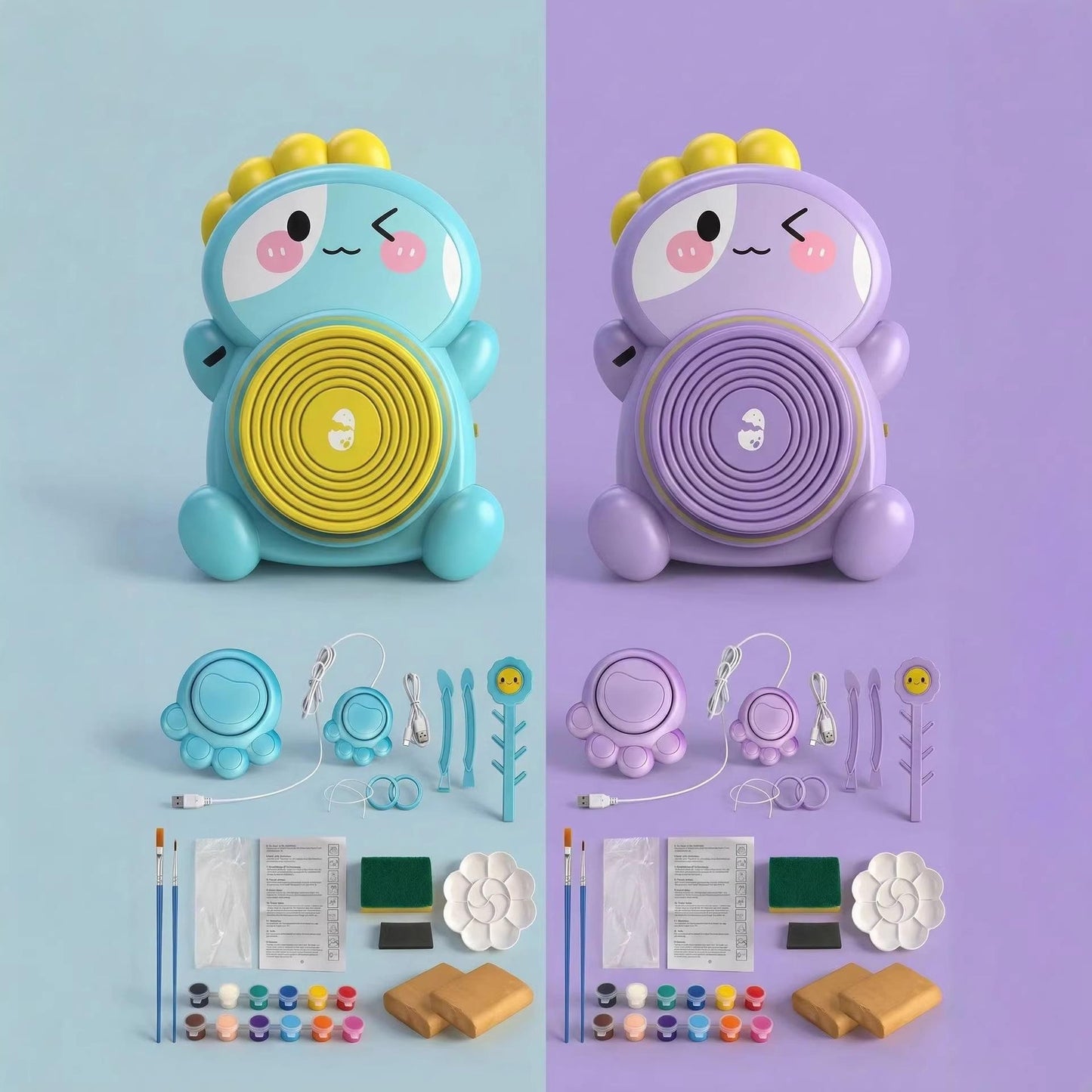 Electric Pottery Wheel for Kids & Adults - Child-Parent Interactive Clay Machine