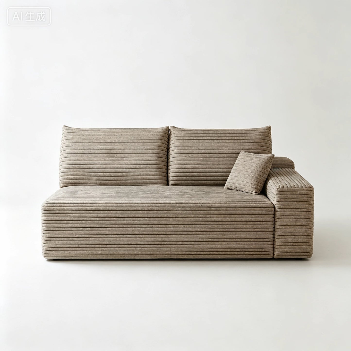 Camel Corduroy 3-Seater Sofa - Right Facing