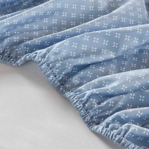 Floral Comforter Set with Bed Sheets - Blue Queen Size
