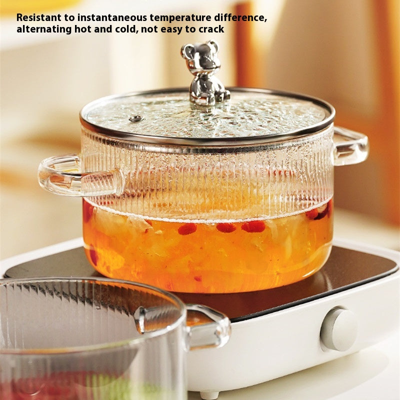 Cute Bear Glass Storage Pot - Household Kitchen Organizer 1350ML-1800ML