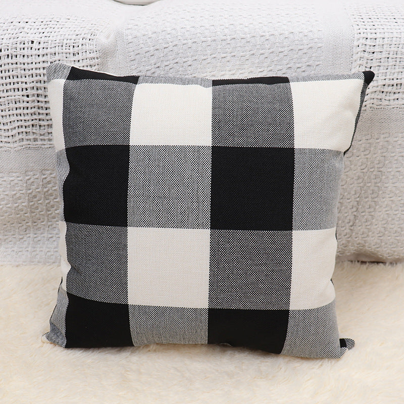 Plaid Pillow Cover for Sofa and Home Decor - Modern Cushion Case