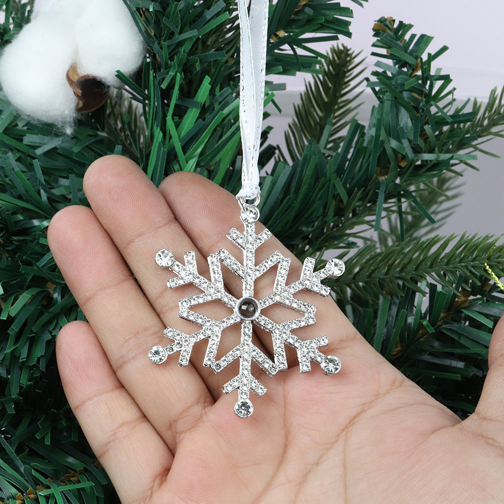 Christmas Snowflake Projection Pendant Decor - Silver, Pink, Blue