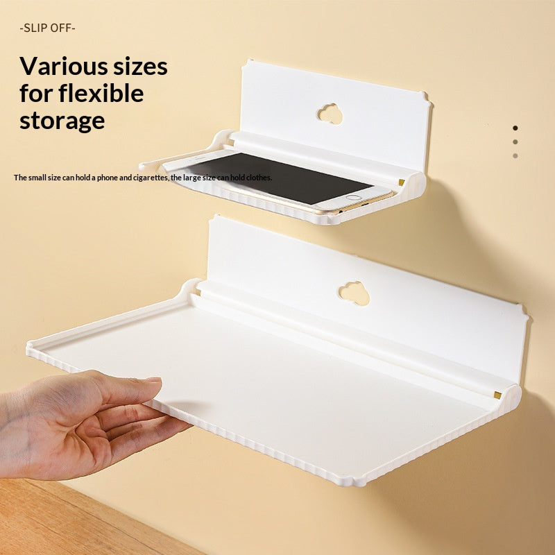 Foldable Wall-Mounted Bathroom Storage Rack - Multi-Purpose, No Drilling