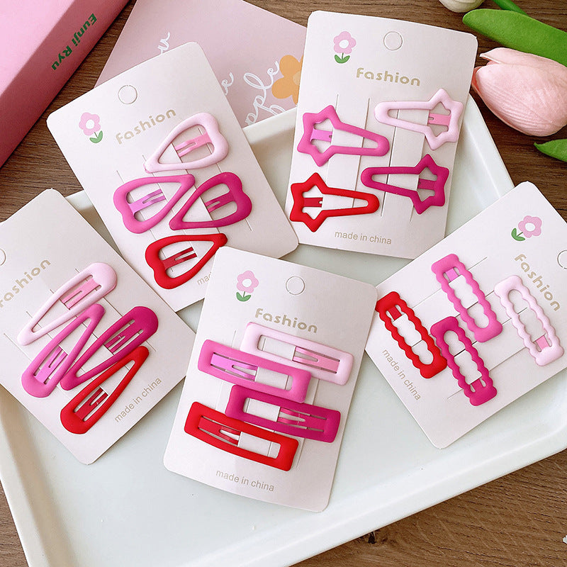 Sweet Rose Hollow Heart Five-Star Hair Barrettes for Women
