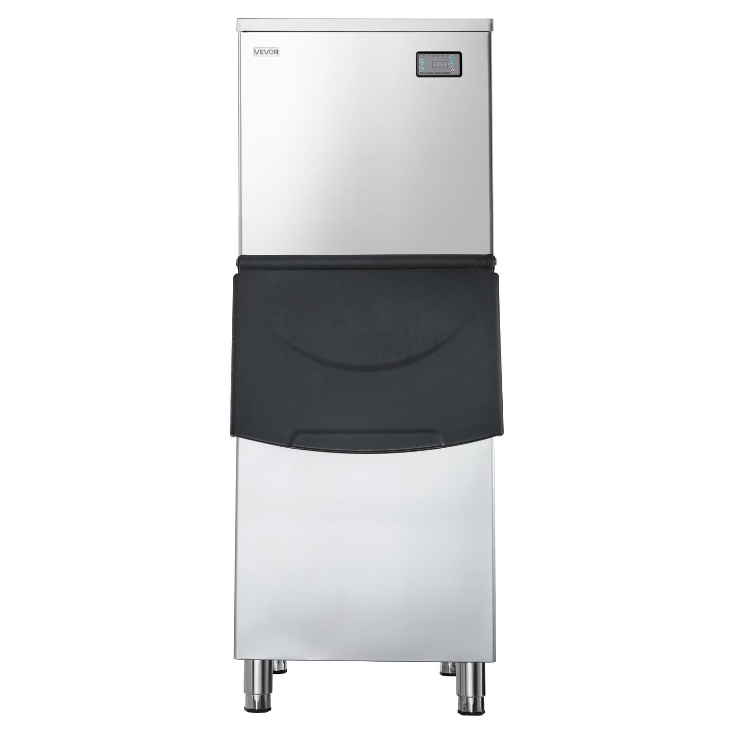 450LB Commercial Ice Maker Machine with Stainless Steel Storage Bin & Touchscreen