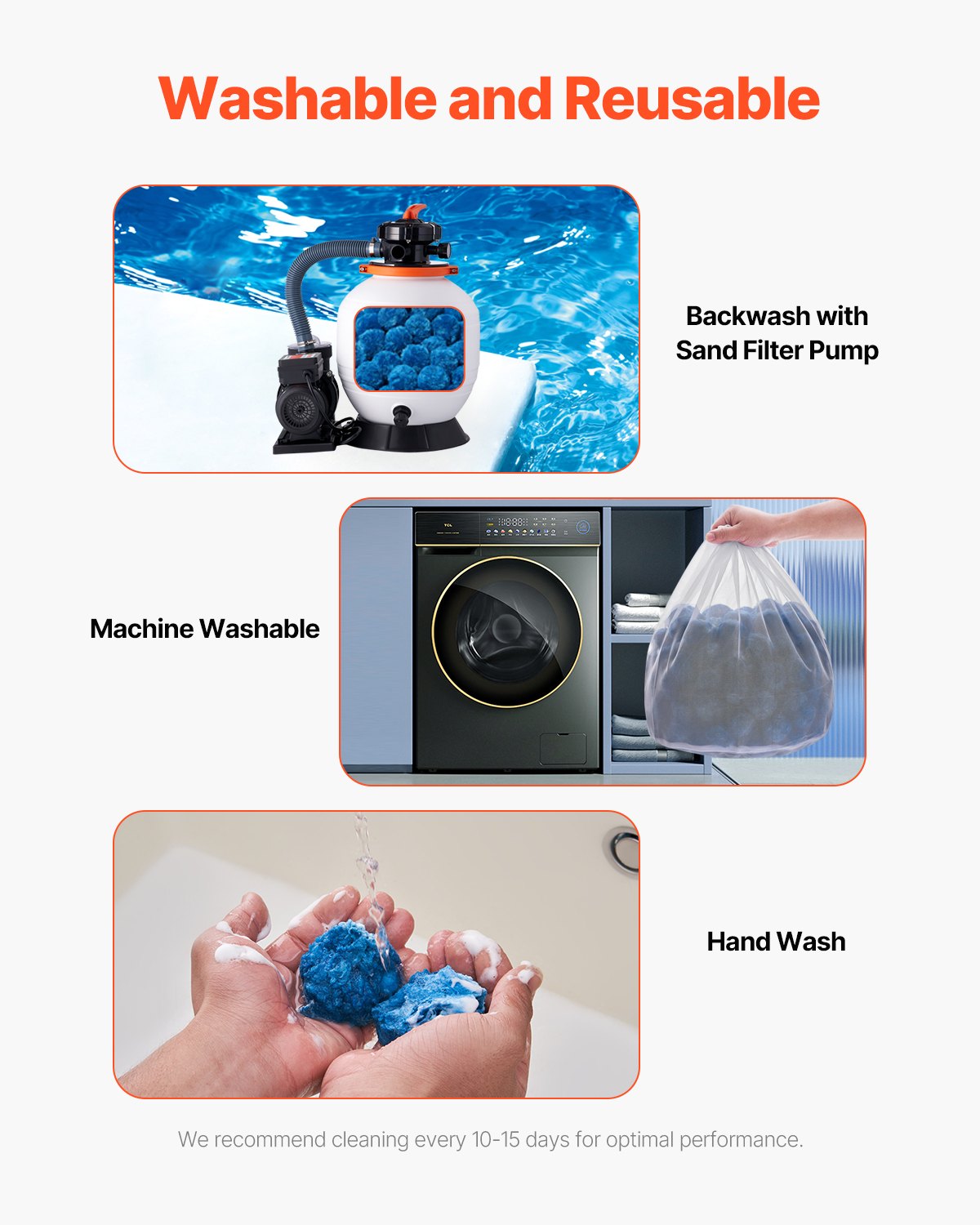 Pool Filter Balls for Sand Filter Pump - Reusable Blue, 4 Lbs