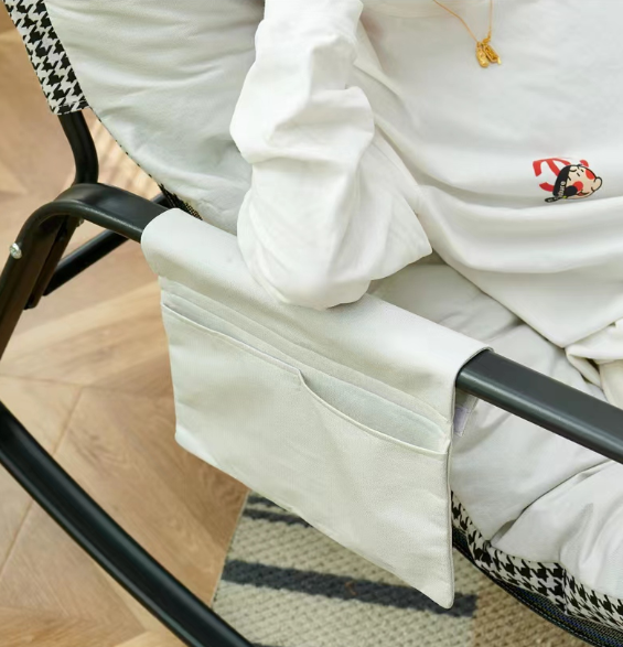 Extra-Wide White Rocking Chair - Upholstered Gliding Recliner