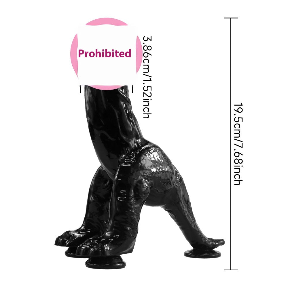 Special-Shaped Dinosaur Simulation Glass Dildo - Transparent & Black Variants