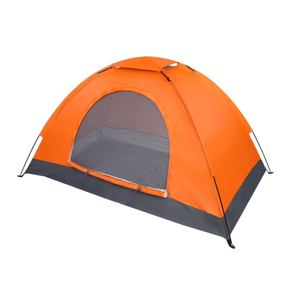 1-Person Waterproof Orange Camping Dome Tent - Quick Setup
