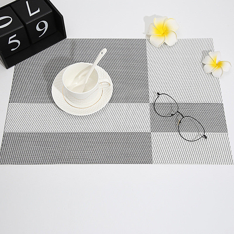 Double-Sided PVC Plaid Placemat Set - Woven Insulation Tableware Mat for Hotel & Restaurant