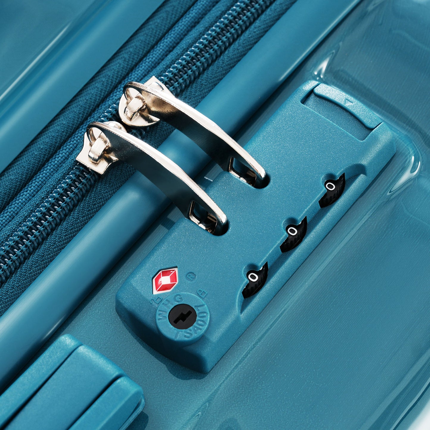 20-Inch Carry-On Luggage Set with USB Port - Blue