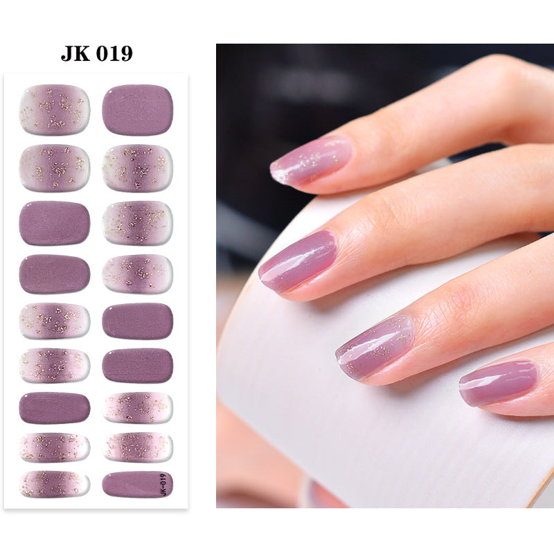 Waterproof Nail Sticker Set - Durable Semi-Baked UV Gel Art for Nails