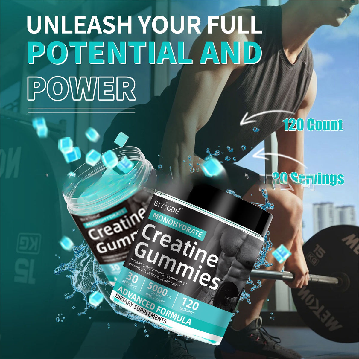 Creatine Jelly Tablets - 120 Count Sports Supplement