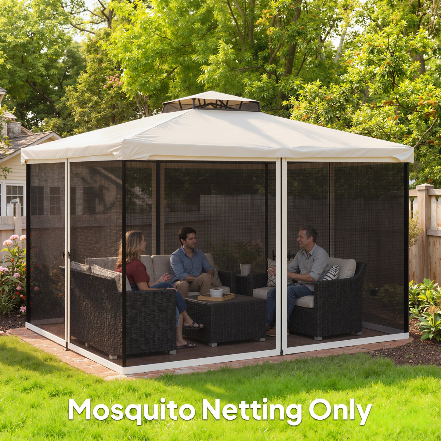 Replacement Mesh Sidewall Netting for 10x12 Gazebos - Cream