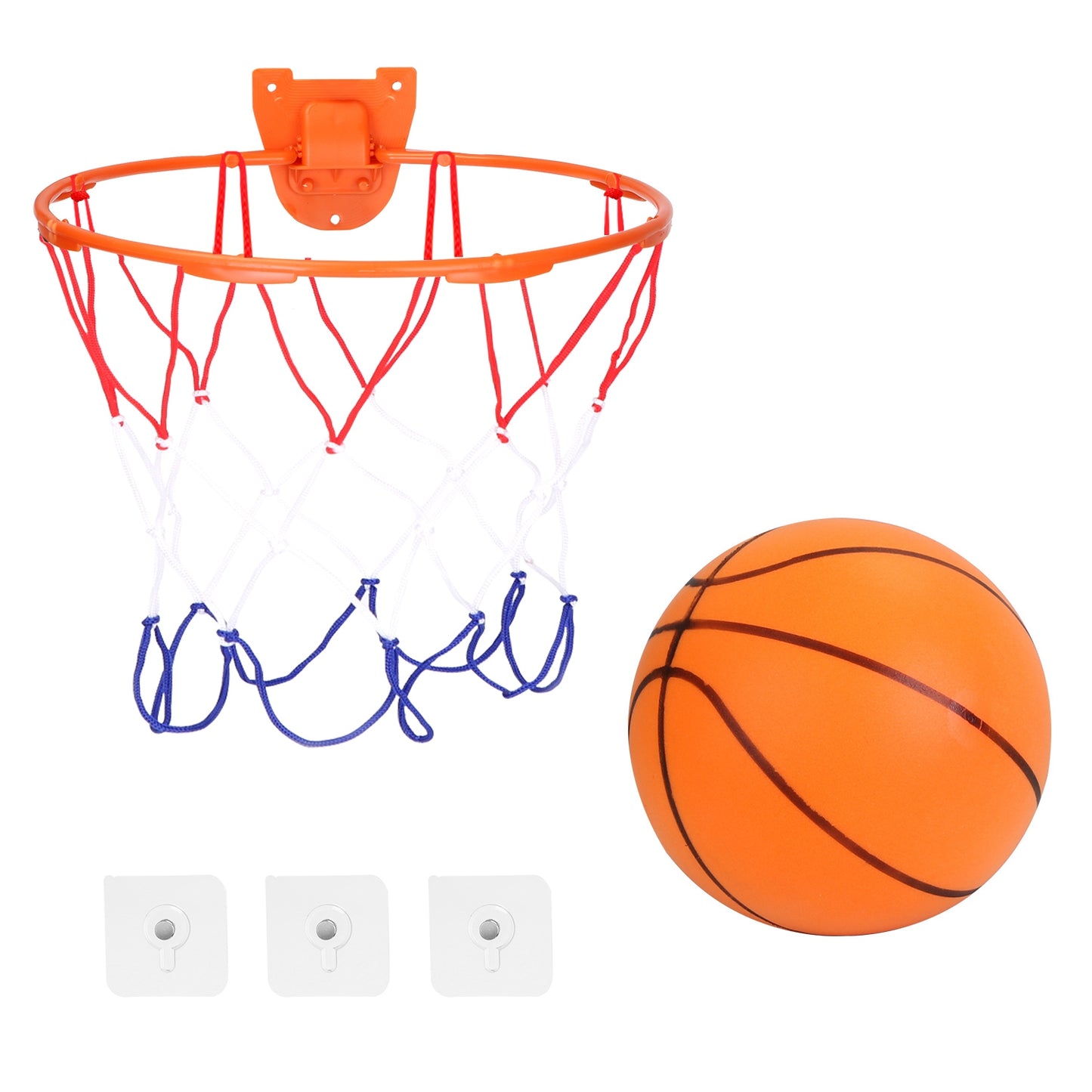 Silent Foam Basketball with Hoop - Indoor Low Noise Training Ball