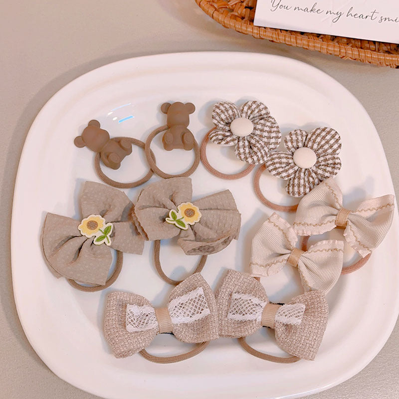 Soft Fabric Hair Ties Set For Girls - Ponytail & Bun Styling
