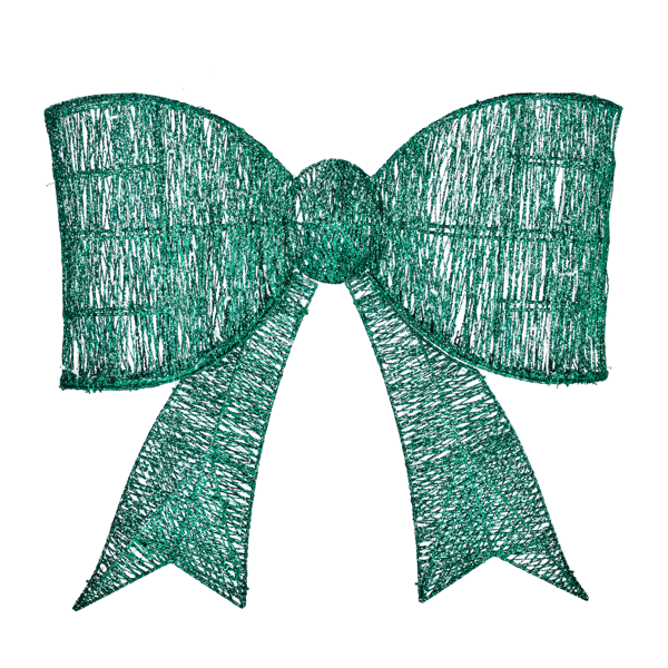 Giant Pre-Lit Outdoor Bowknot Christmas Decoration with 124 LEDs - Green