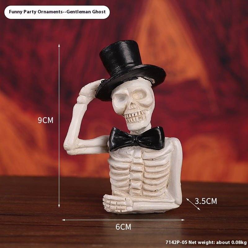 Halloween Pumpkin Haunted House Decorations Resin Props Set - Multiple Variants