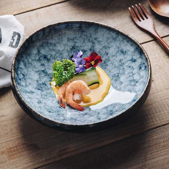 Ceramic Salad Bowl 8-Inch Special-Shaped Tableware for Dining & Entertaining