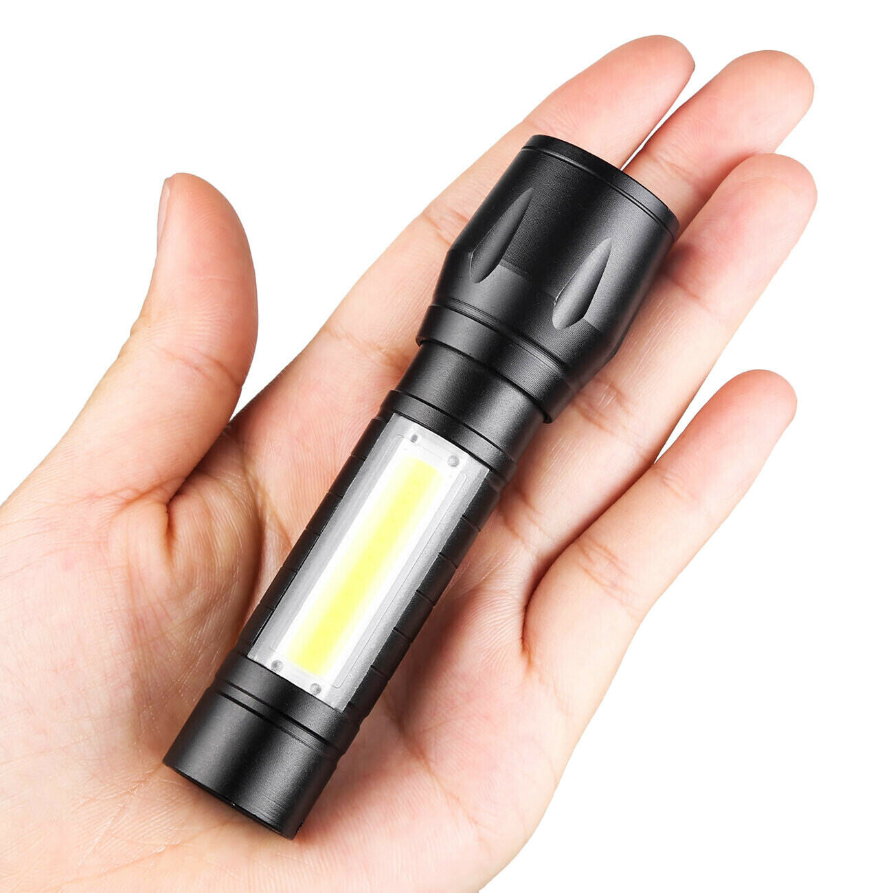 Rechargeable LED Flashlight Set with Zoomable Focus 3 Modes Waterproof Camping Light