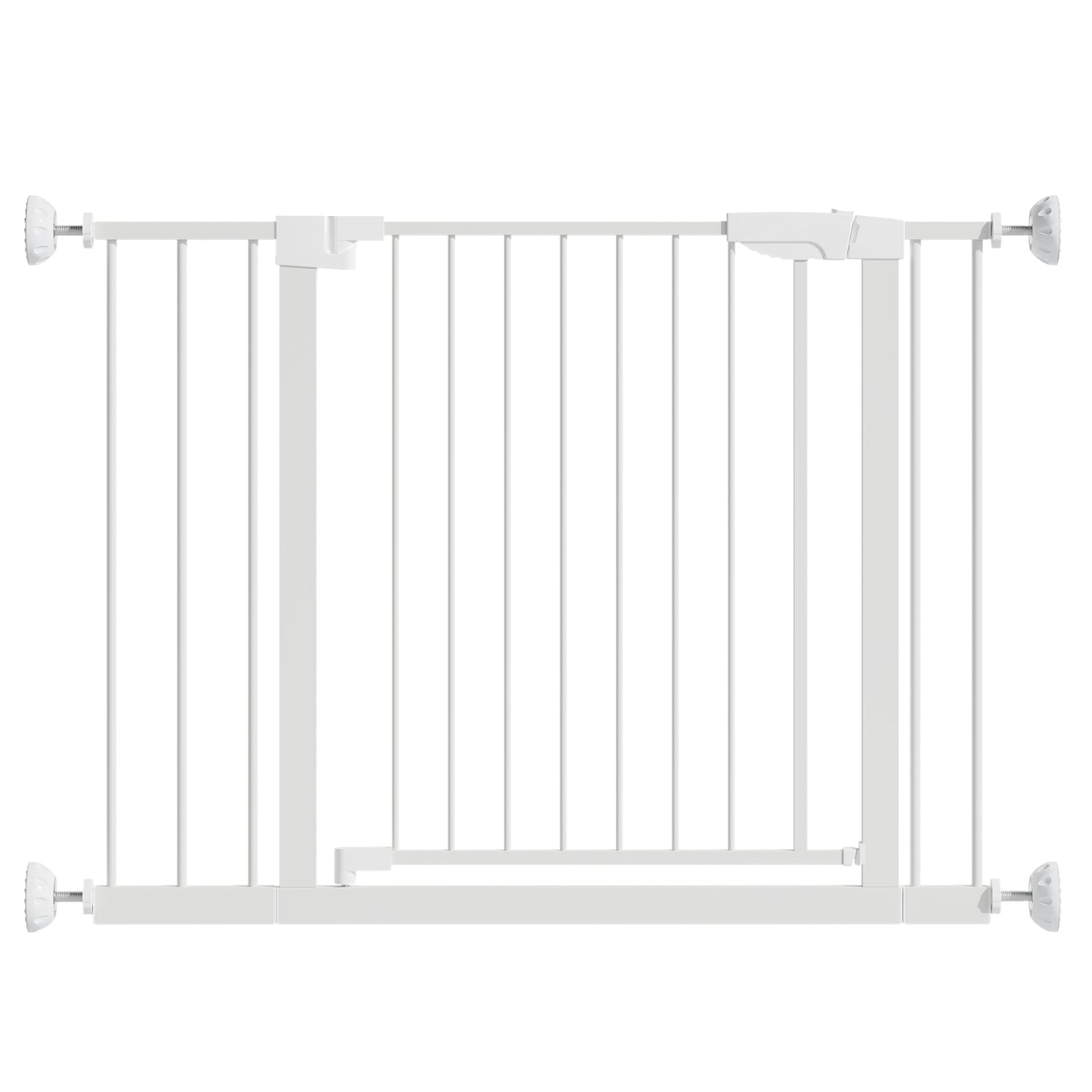 Wide Baby Gate 29.5-45.3" with Walk-Through Design - White