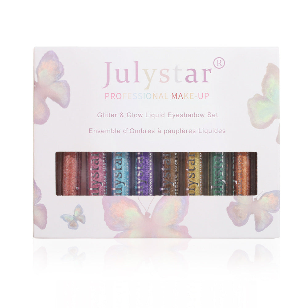 Liquid Eye Shadow Palette with 10 Colors - Shimmer & Matte Finish