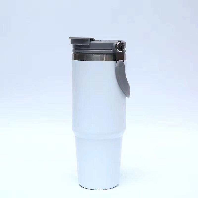 Insulated Stainless Steel Double Drink Cup - 900ml Capacity, Portable Thermos Mug