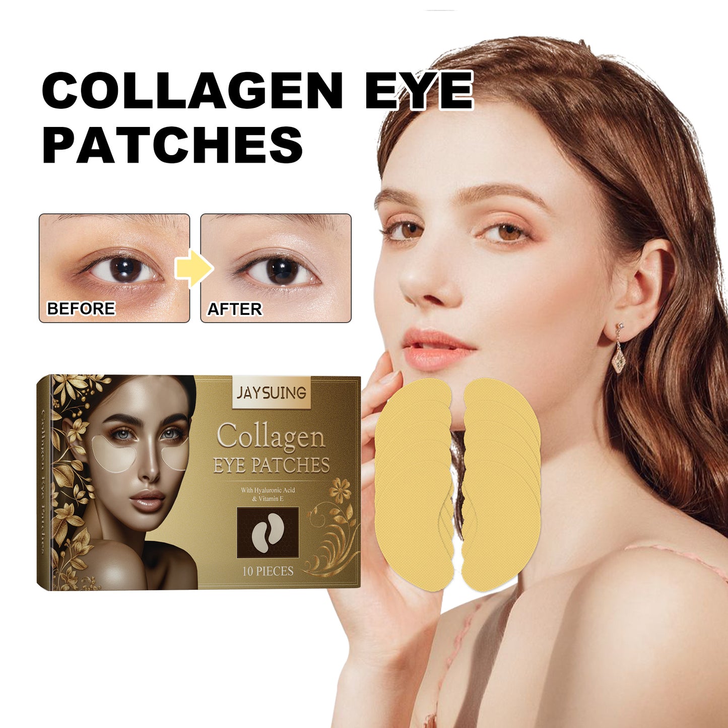 Collagen Eye Mask Patches for Wrinkle & Dark Circles - 10 Pieces