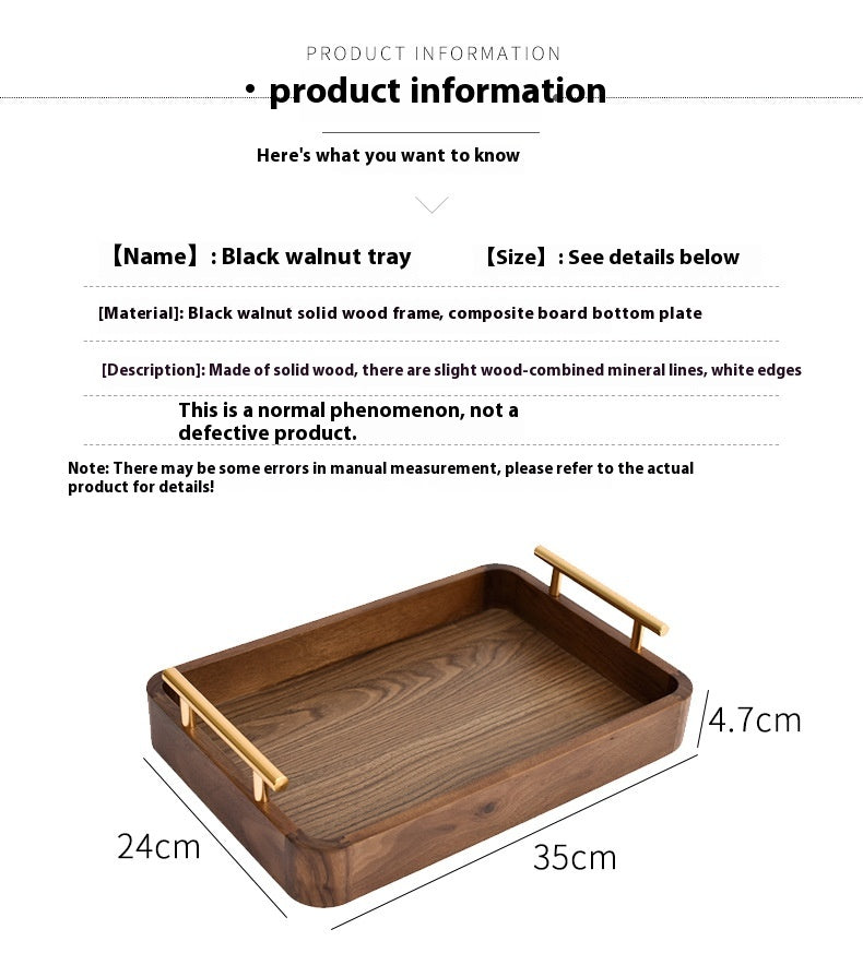Wooden Rectangular Serving Tray for Home & Kitchen - Large, Medium & Small Sizes