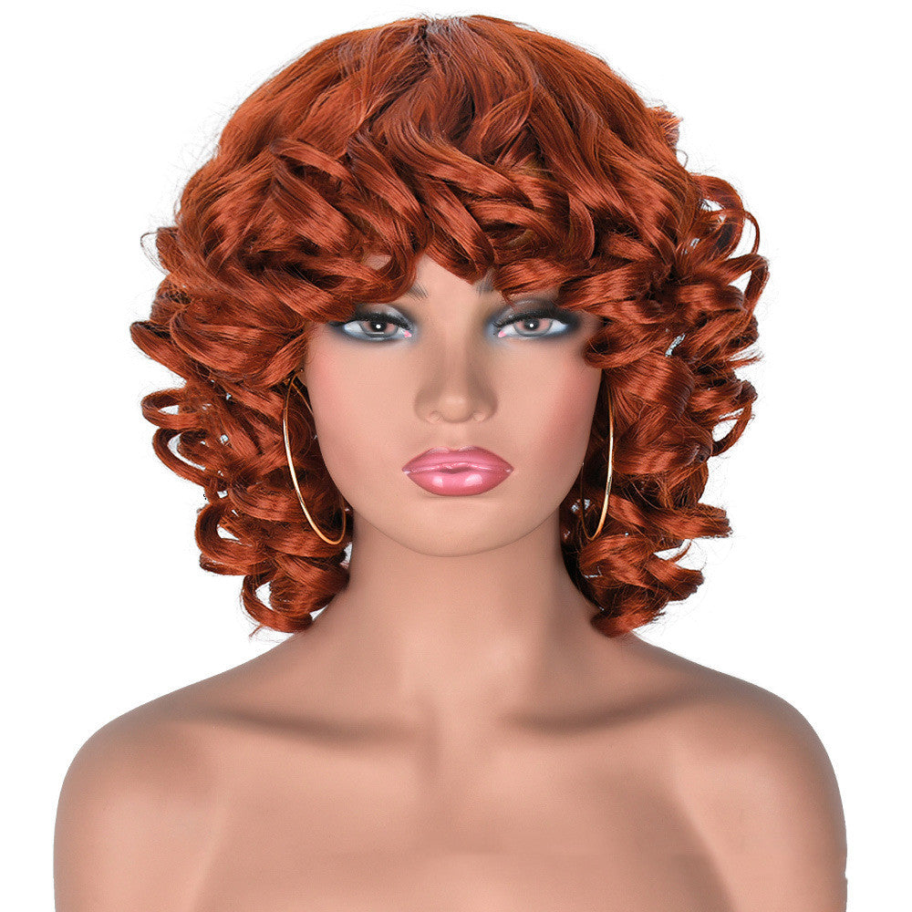 Women's Gradient Roman Volume Full Head Cover Wig - Synthetic, Curly Hair, 30cm Length