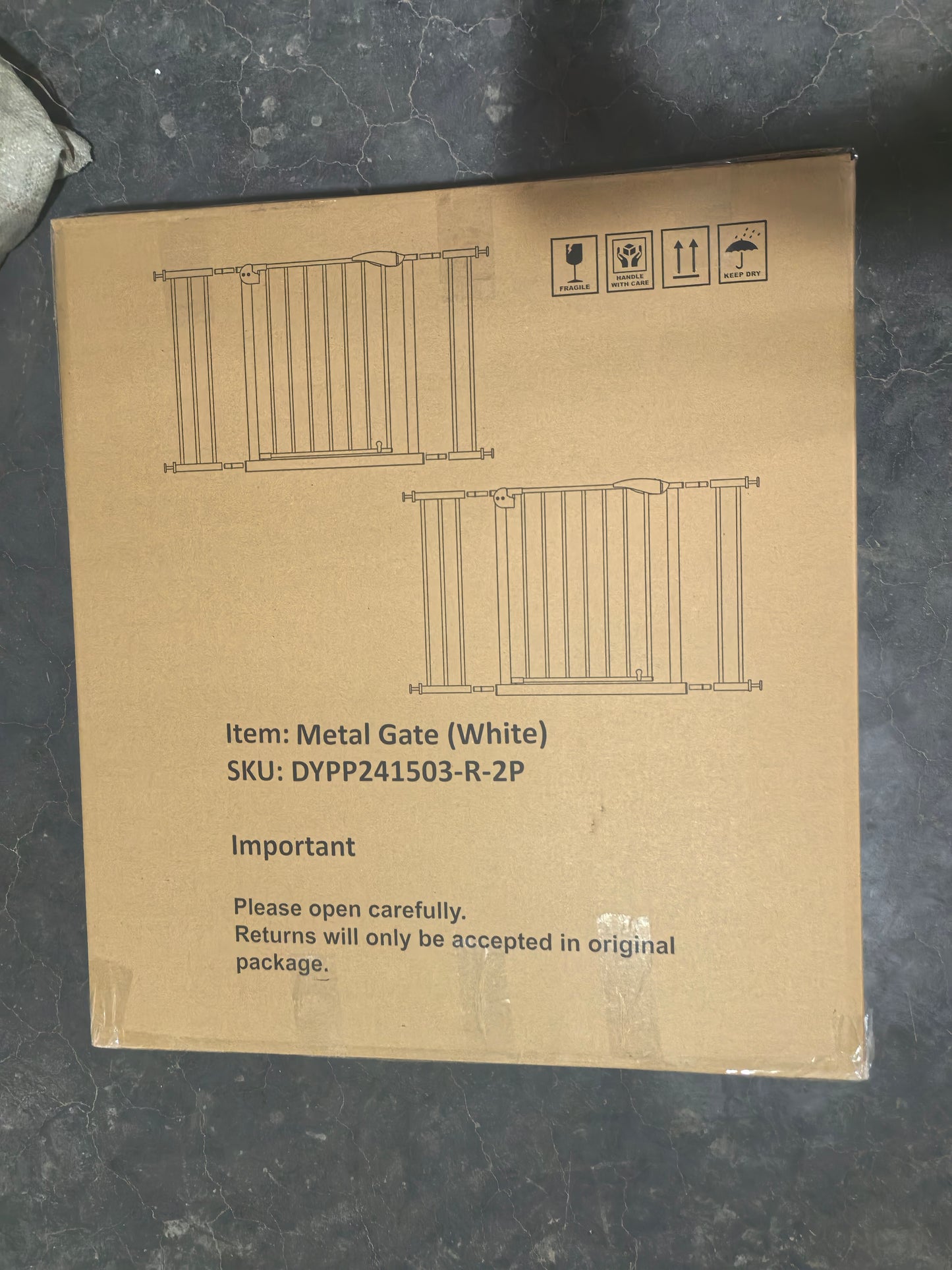 2-Pack Pressure-Mounted Baby Gate for Stairs & Doorways - White