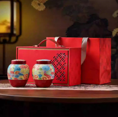 Ceramic Tea Storage Jar Set - Empty Gift Box for Home & Kitchen