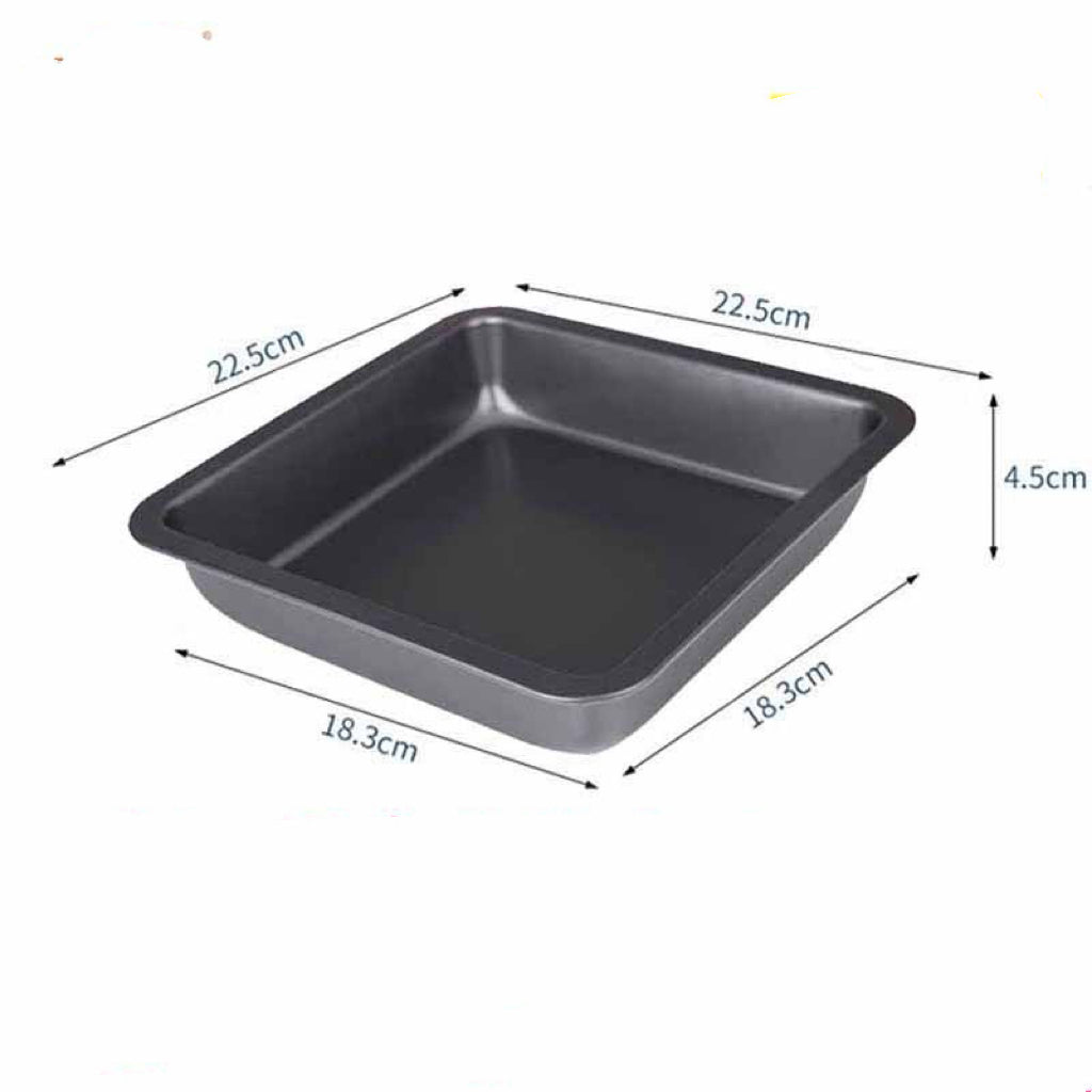 Square Baking Pan for Pizza and Baked Goods - 6 or 8 Inch Silicone Coated