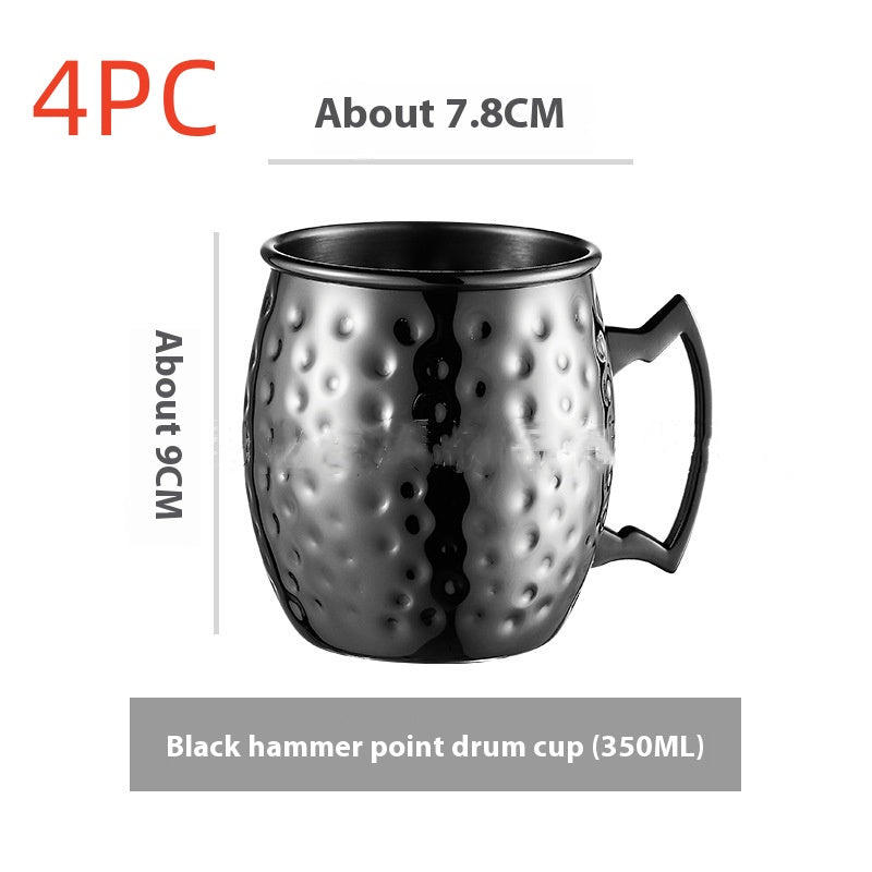 Stainless Steel Moscow Mule Cup Set - Copper Plated Drinkware for Bar & Home