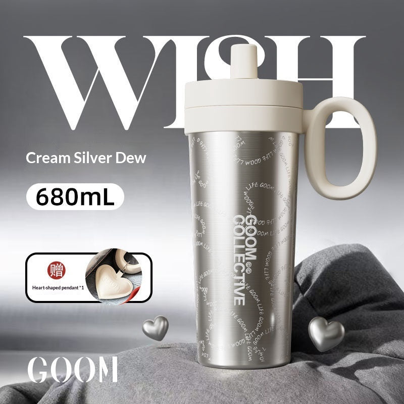 Women’s Thermal Water Bottle with Straw - 410ml to 680ml Insulated Drinkware