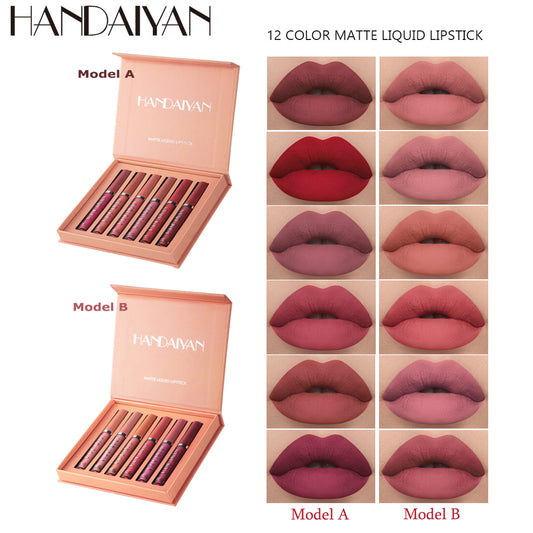 6-Piece Matte Liquid Lipstick Set - Long-Lasting Waterproof Velvet Lip Gloss