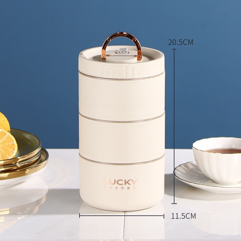 Insulated Stainless Steel Lunch Box with Multiple Layers - Keep Food Fresh